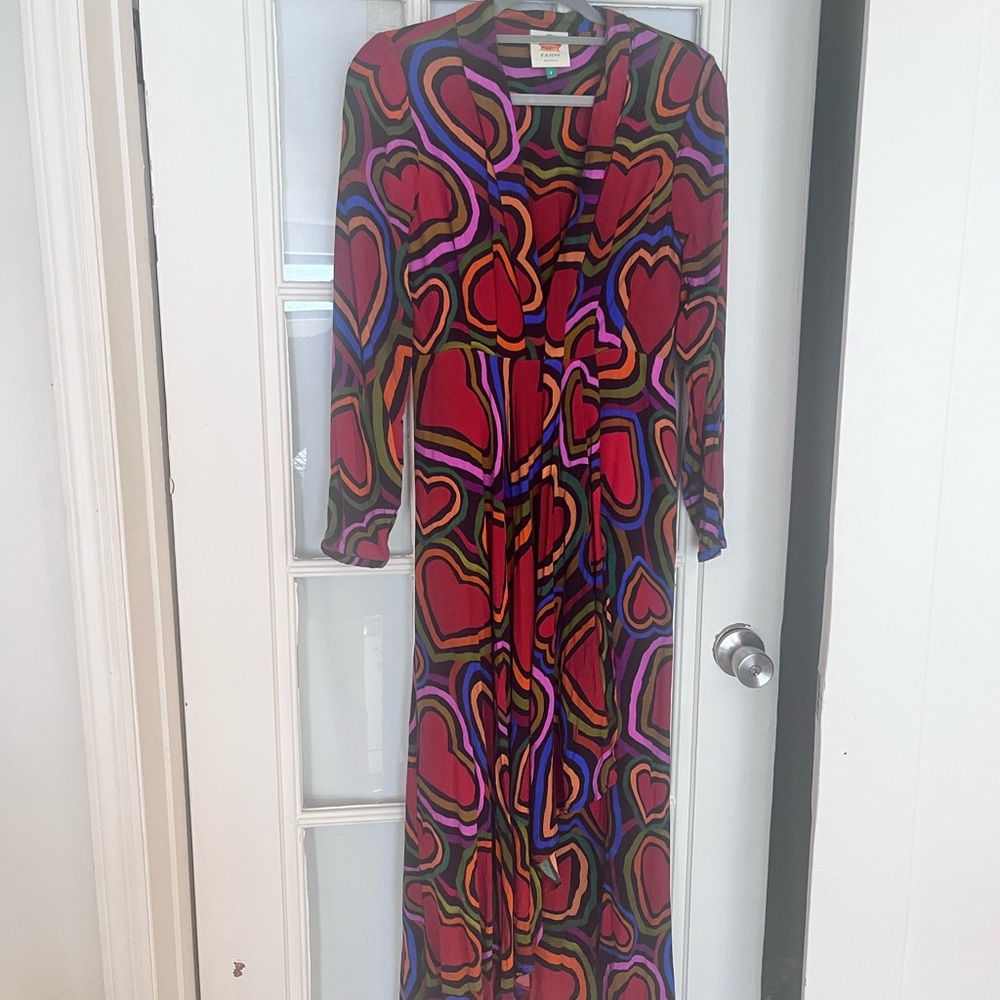 FARM Rio Vibrant Heart Long Sleeve Dress